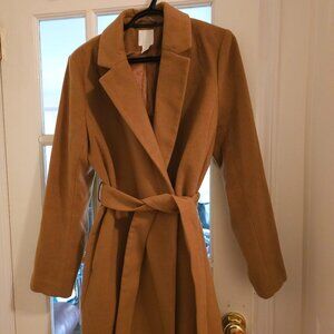 Cognac Felt Coat H&M Medium 42